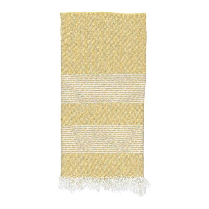 Anza Mustard Amber Turkish Hand Towel folded