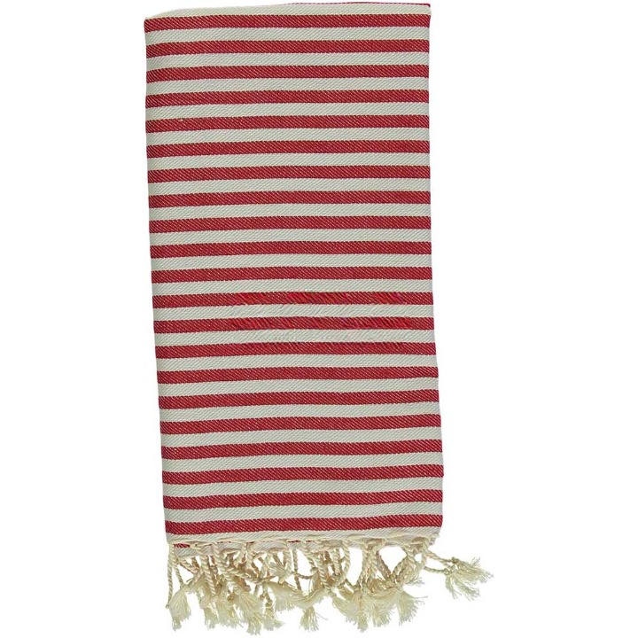 Anza Red Mediterranean Turkish Towel folded