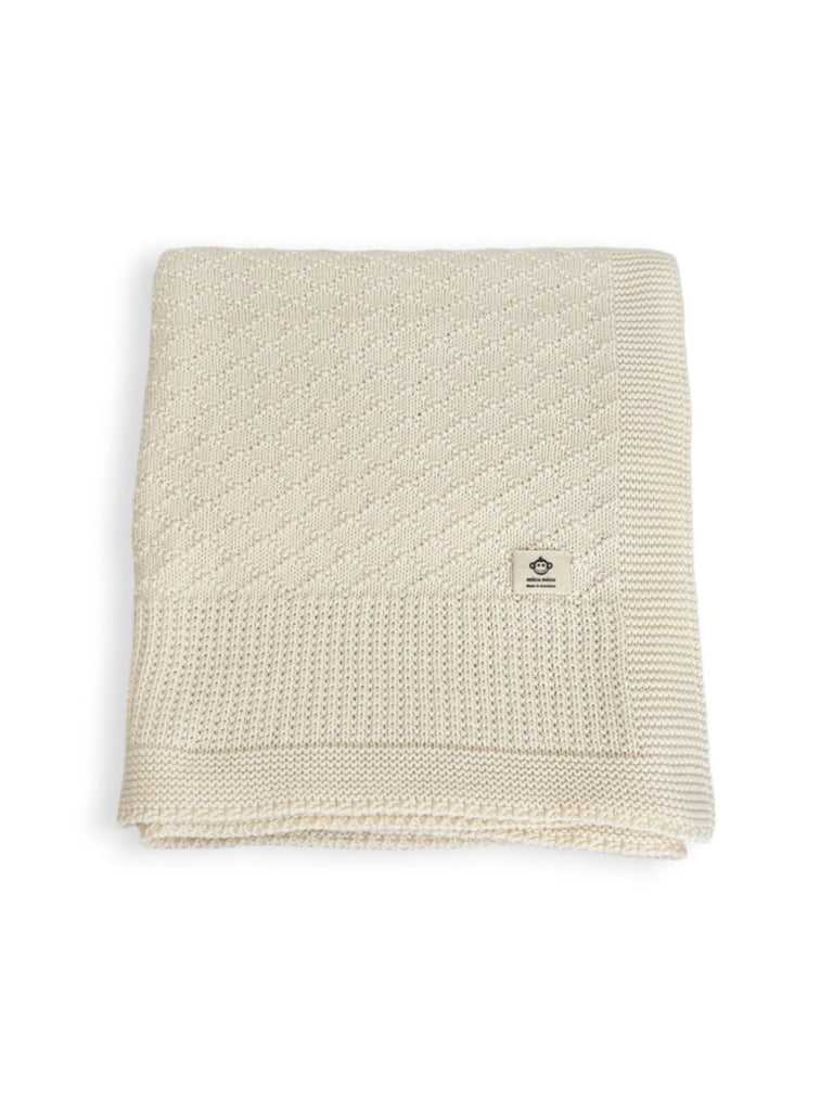 Micu Micu Ecru Diamond Baby Blanket